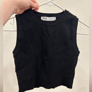 ZARA CROP TOP BLACK